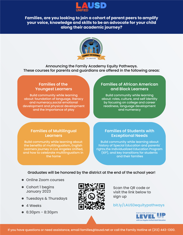 Family Academy Equity Course Pathways